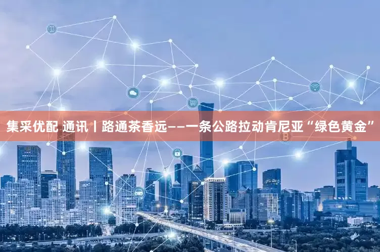集采优配 通讯丨路通茶香远——一条公路拉动肯尼亚“绿色黄金”
